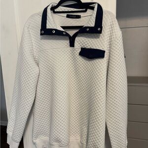 Amazon White and Navy Quilted Women's Sweater